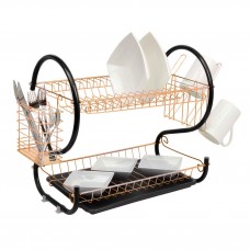 2 Tier Dish Drainer Rack Copper